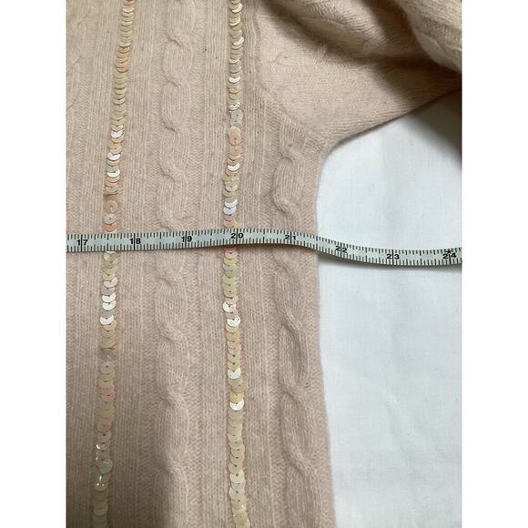 Classiques Entier  winter V-neck lambswool angora rabbit’s hair women’s M beige - Picture 7 of 8